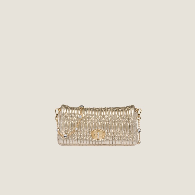 

Кожаная сумка Miu Crystal Miu Miu, серый