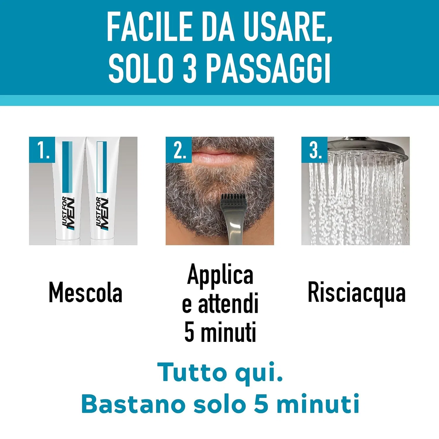 Мужская краска для бороды и усов Just For Men Barba & Baffi M25, светло-каштановый, 3 шт. Just For Men — фото 4
