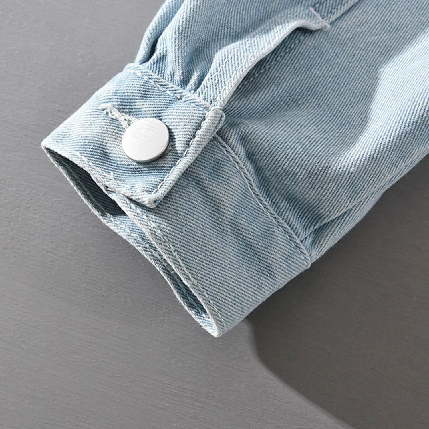 Мужская потертая джинсовая куртка в стиле destroyed, slim fit, рваная куртка-джинса, классическое винтажное пальто из денима Generic, синий — фото 3