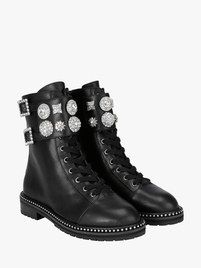Стильные ботинки Stoop с кожаными деталями в стиле combat Kurt Geiger London, Black — фото 4