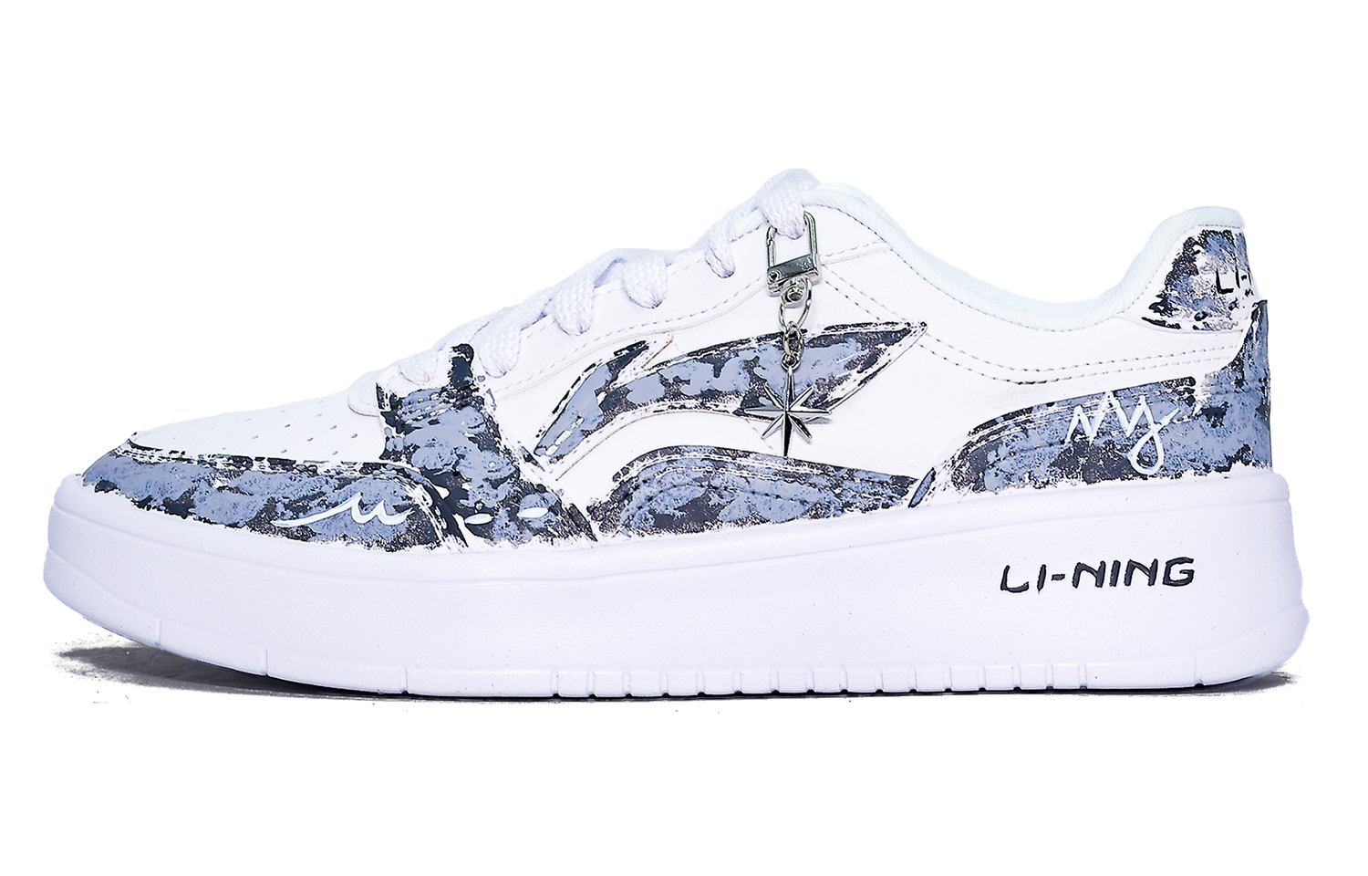 

Мужские износостойкие дышащие низкие скейтбордные кроссовки Li Ning Sycee, синий серый