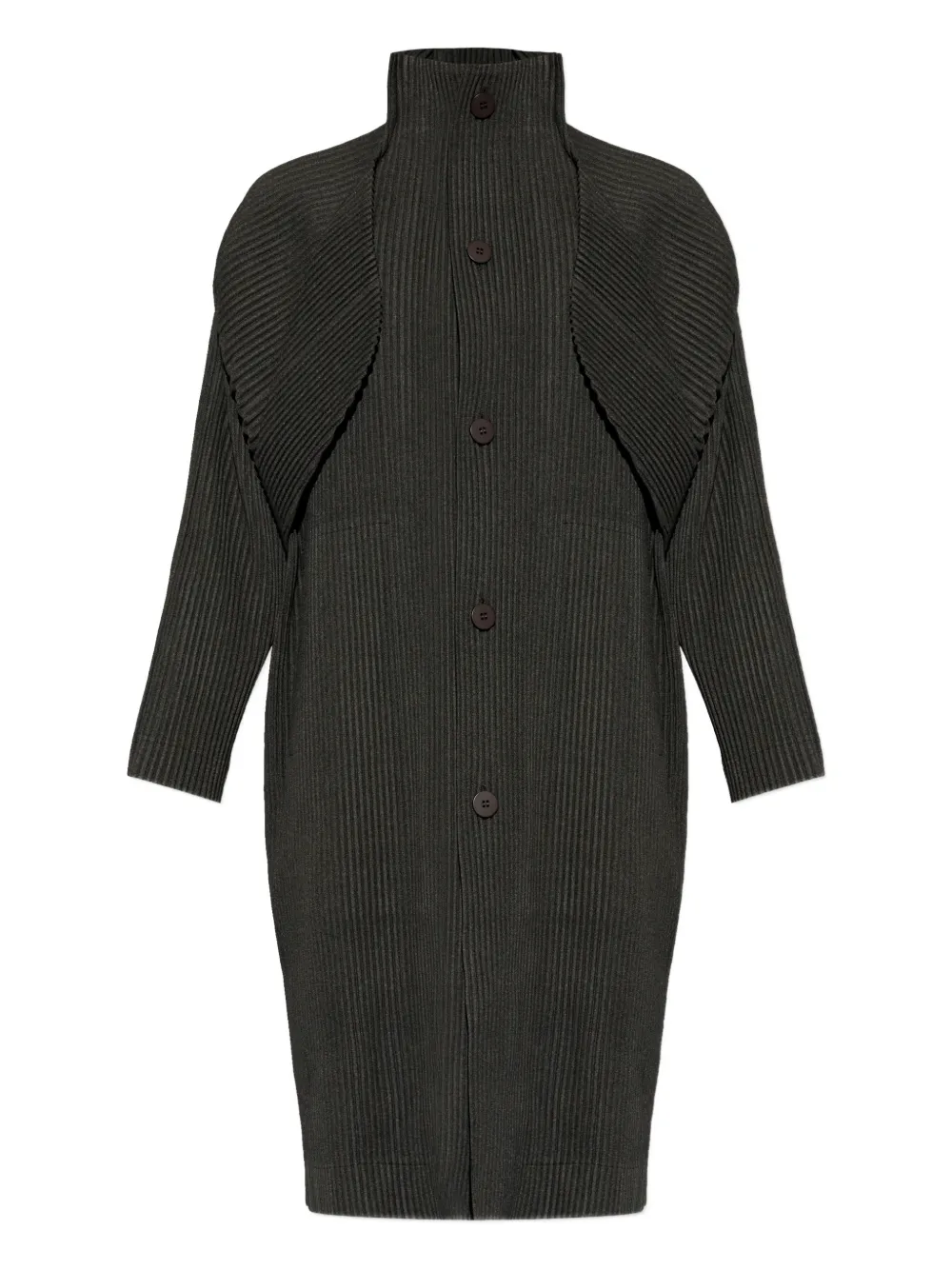 

Плиссированное однобортное пальто Homme Plissé Issey Miyake, коричневый