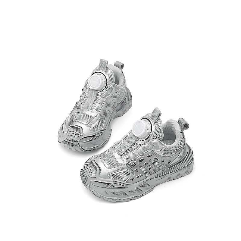 Детские кроссовки Kids Low-top Silver Rub Jeep, цвет Glacier silver wipe color — фото 4