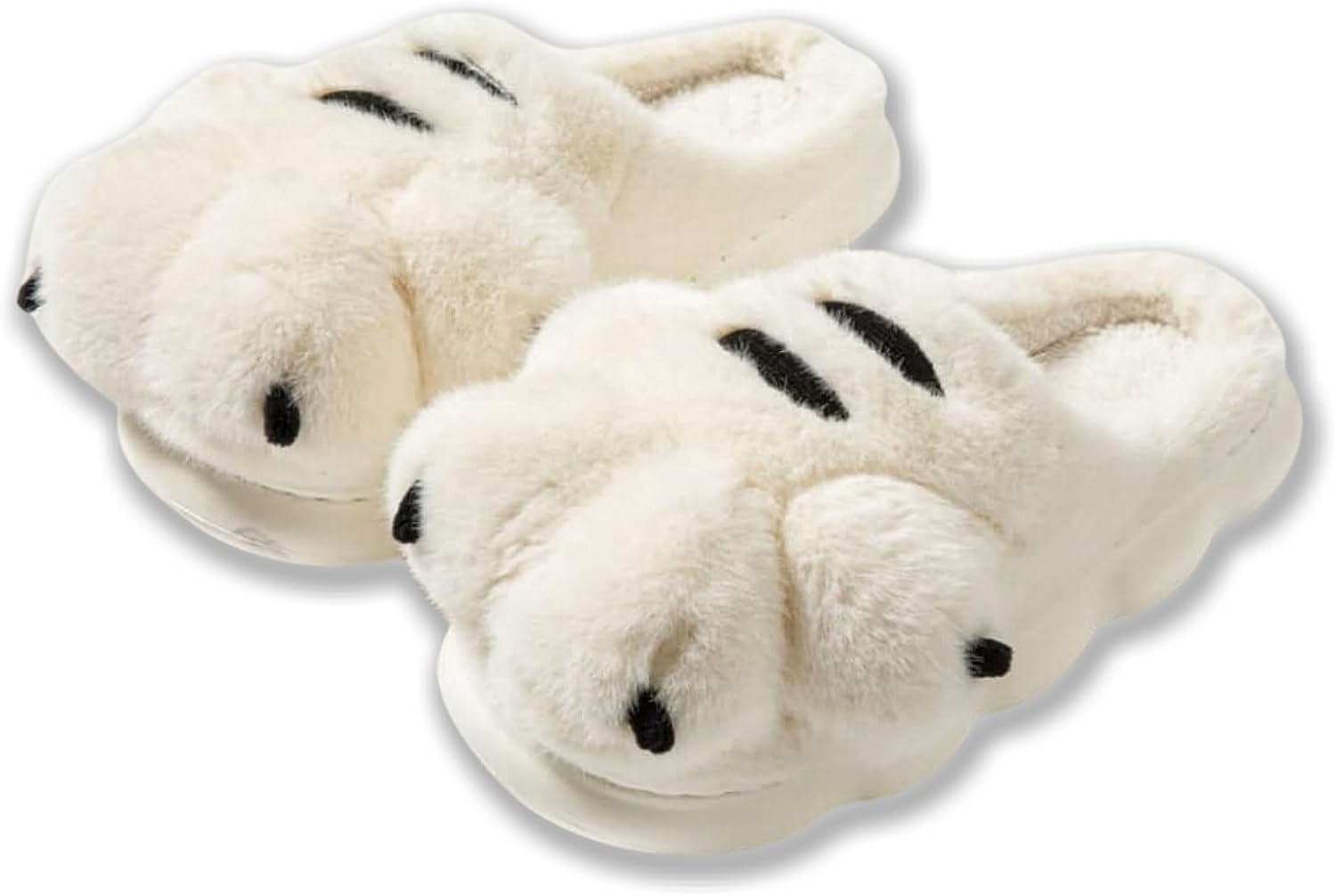 

Милые тапочки с лапками Zigihos для женщин и мужчин, пушистые тапочки с животными, мягкие теплые уютные тапочки для дома, белый