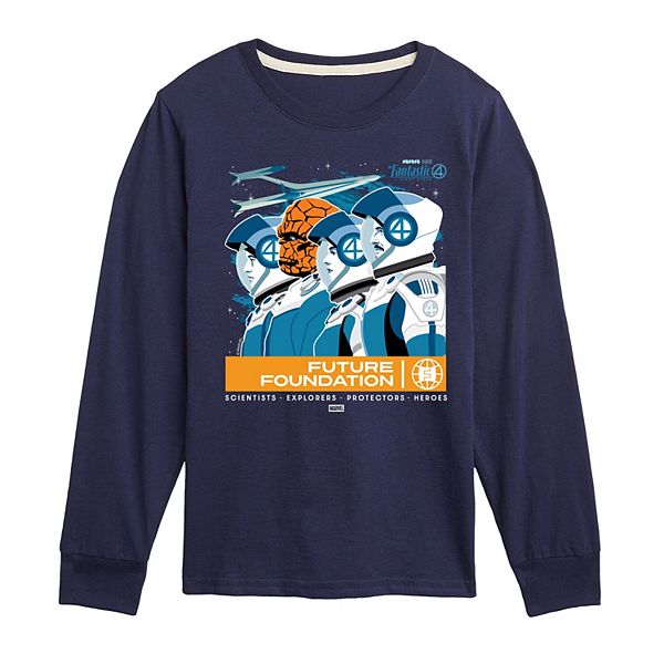 

Детская футболка Marvel The Fantastic Four: First Steps Future Foundation с длинным рукавом Licensed Character, Navy