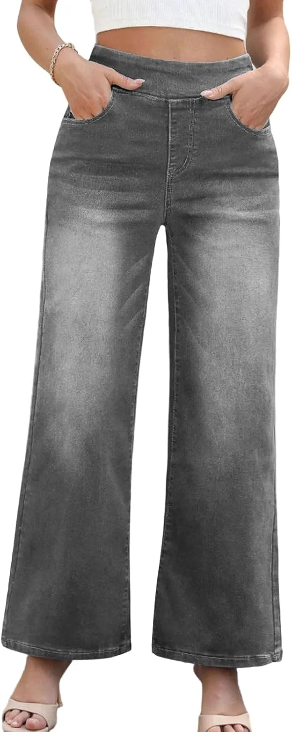 

Женские джинсы wide leg с высокой талией stretch