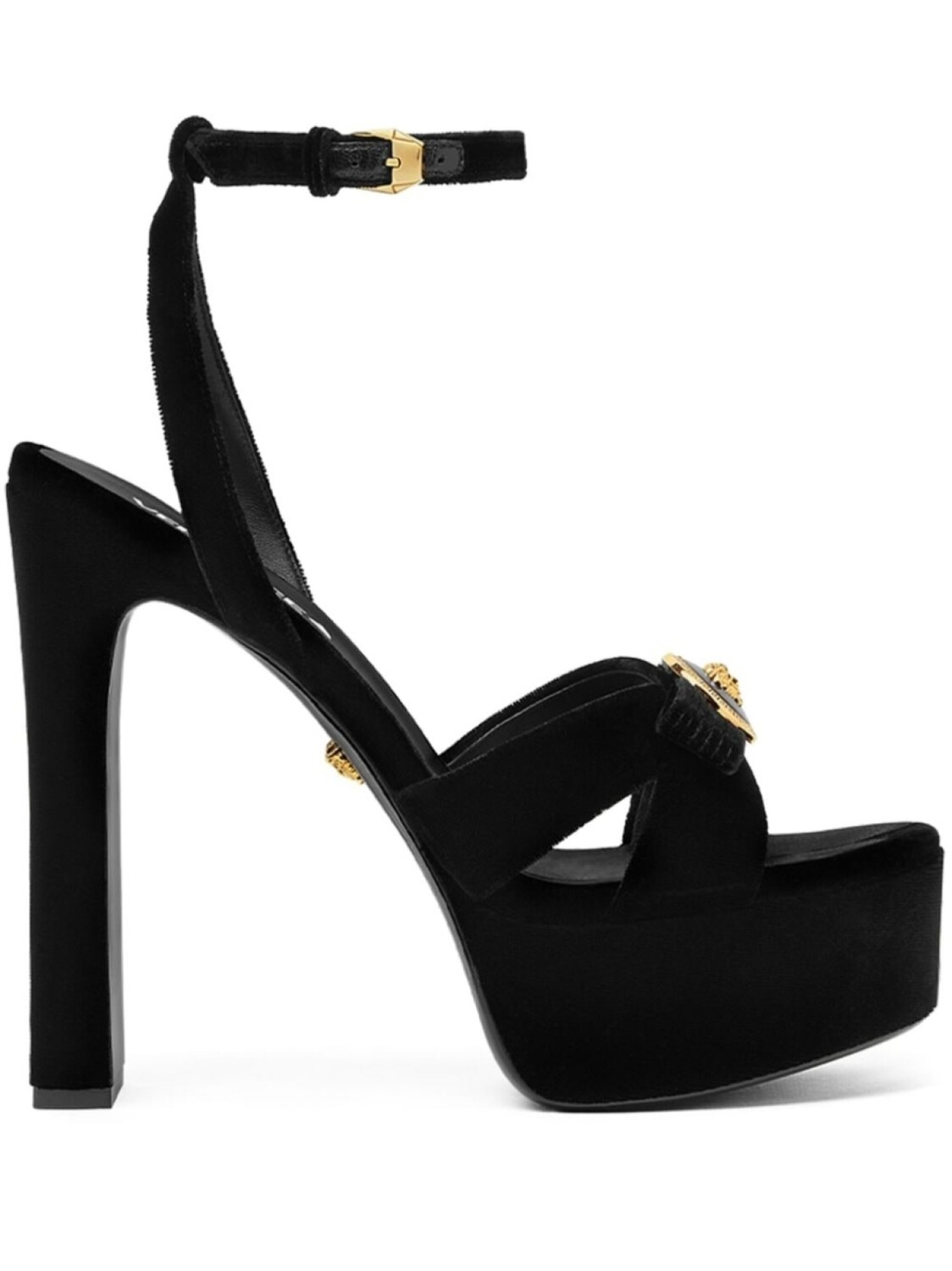 Versace босоножки Gianni Ribbon 140, черный