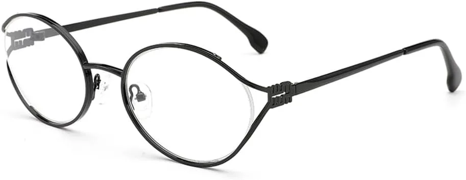 

Ретро-солнцезащитные очки в металлической оправе овальной формы для женщин и мужчин, для вождения, с маленькими солнцезащитными линзами UV400 VFDHN, Black Opt