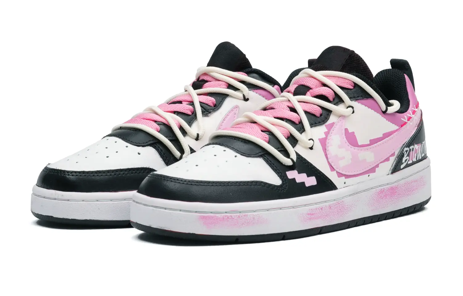 

Кроссовки Nike Court Borough 2 Skateboarding Shoes Women's Low-top Black/white/pink, черный