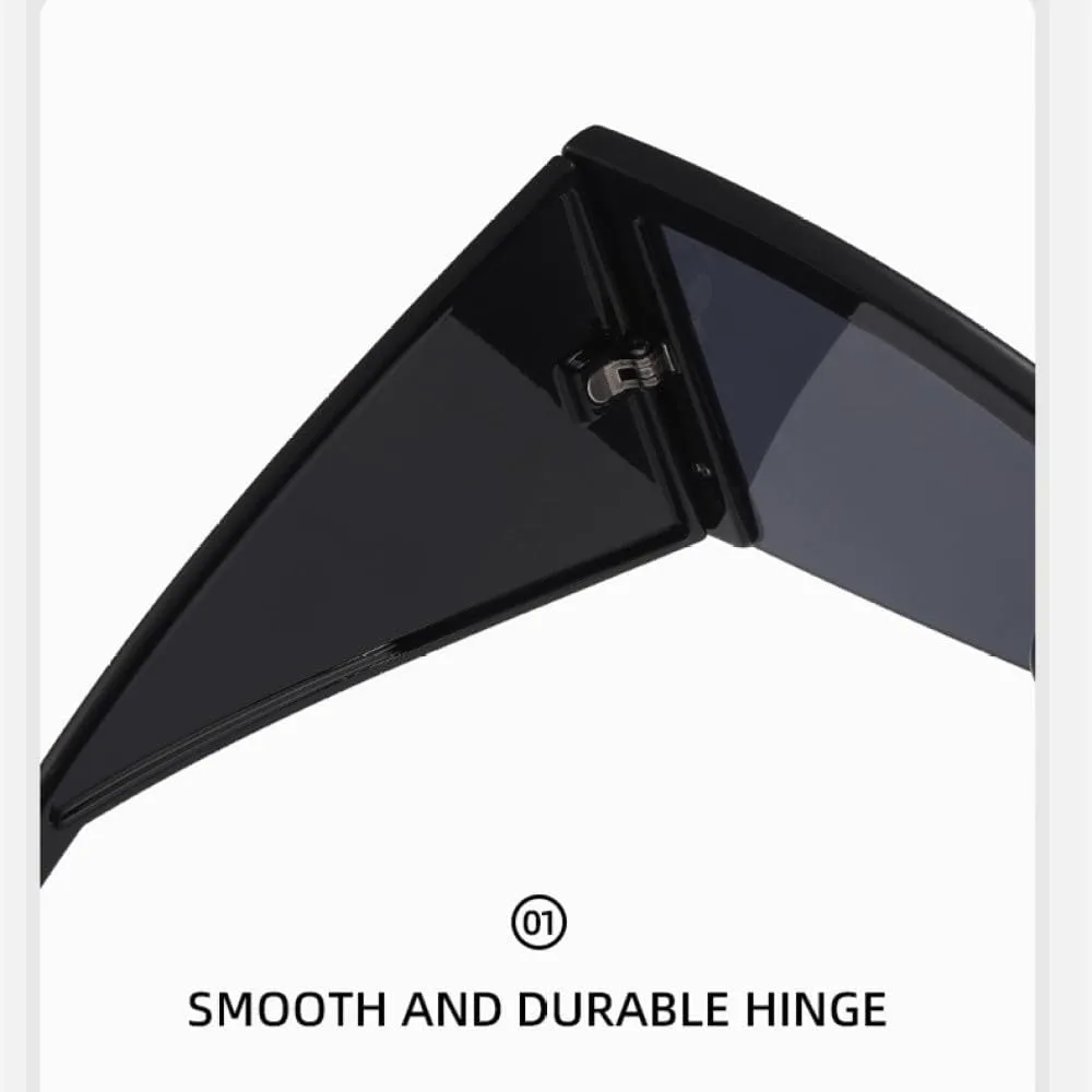 

Солнцезащитные очки MUTYNE Oversized Square Punk Shield для женщин, большая оправа, роскошные очки «кошачий глаз» для женщин, солнцезащитные очки UV400, Red Gray