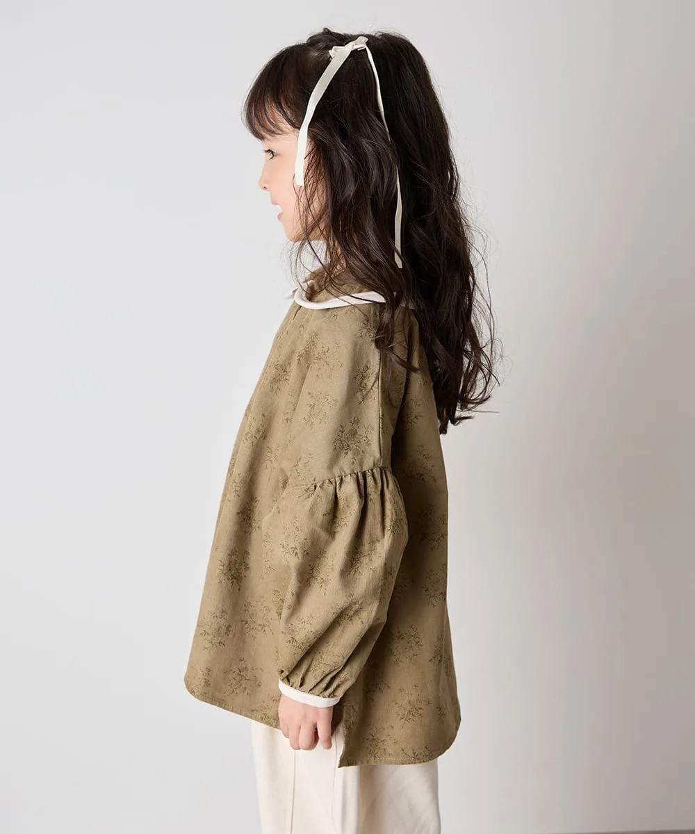 Вельветовая блузка с цветочным принтом Riziere, OLIVE BEIGE — фото 3