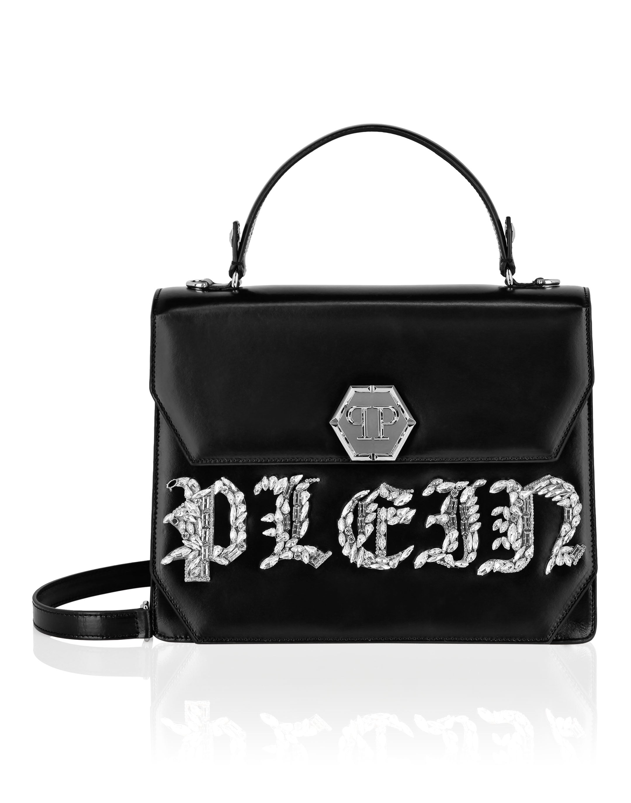 

Сумка с большой ручкой Superheroin Plein Stones PHILIPP PLEIN, черный