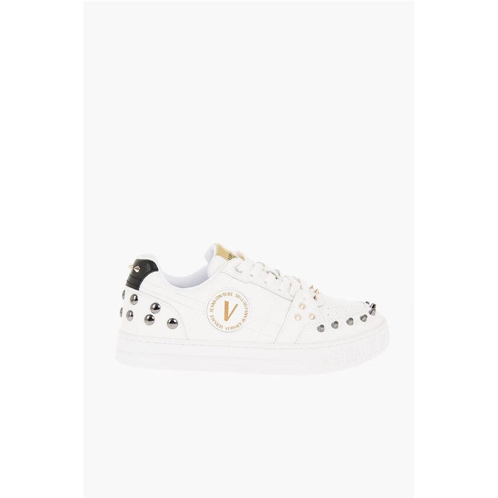 Кроссовки JEANS COUTURE из текстурированной кожи COURT 88 Low Top с Versace, White — фото 3