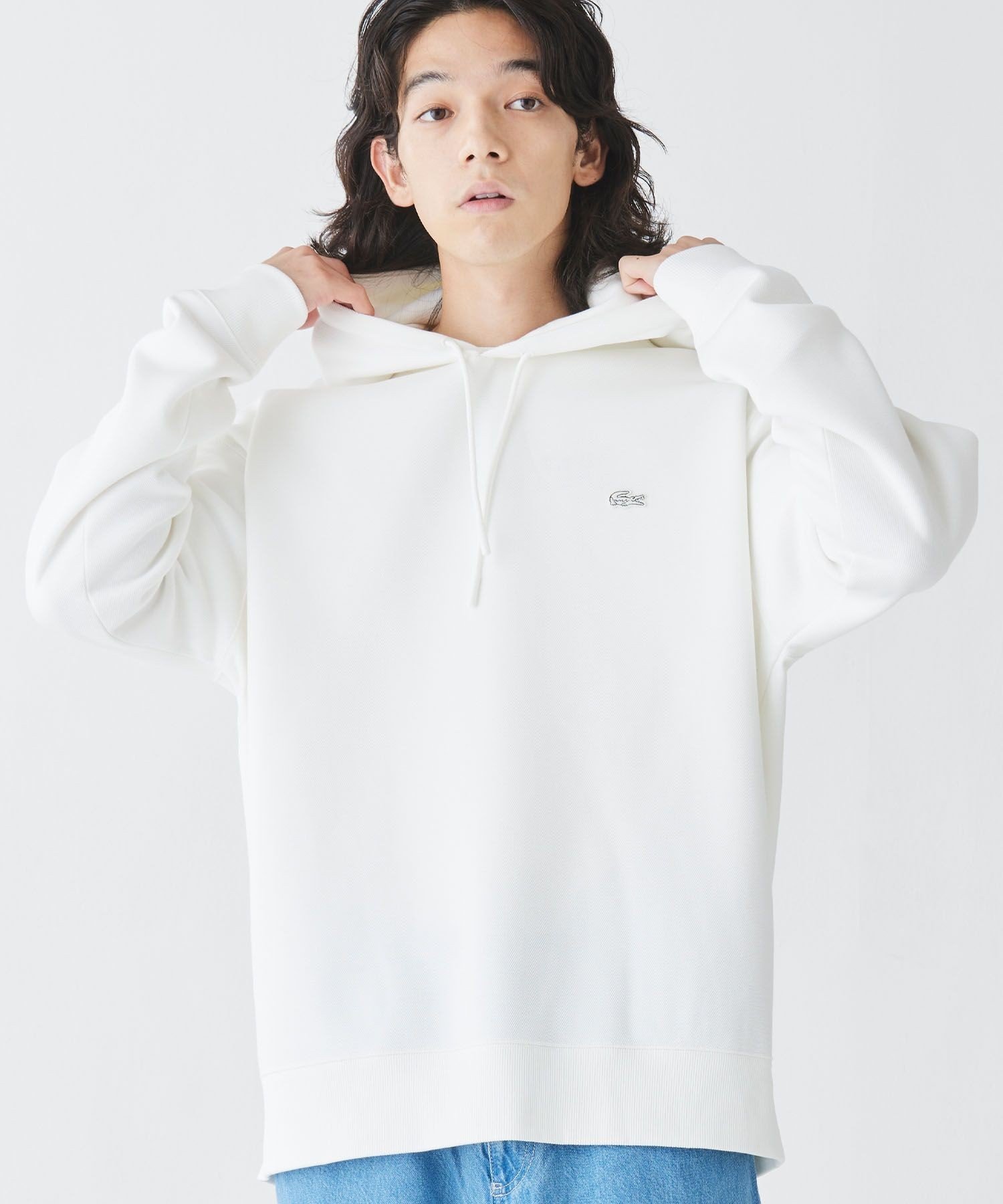 Худи LACOSTE из вязки пике, Off white — фото 3