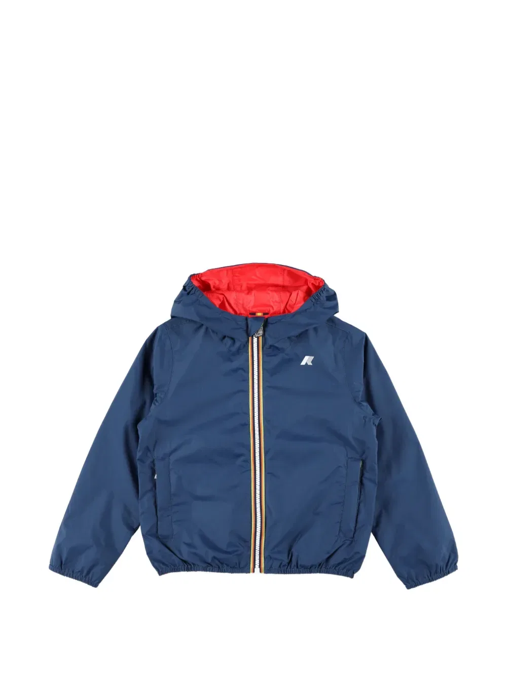 Двусторонняя куртка с капюшоном и застежкой на молнию K Way Kids, синий
