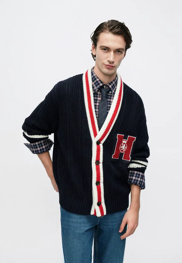 Кардиган крупной вязки в стиле "бейджмен" Tommy Hilfiger, Desert Sky — фото 4