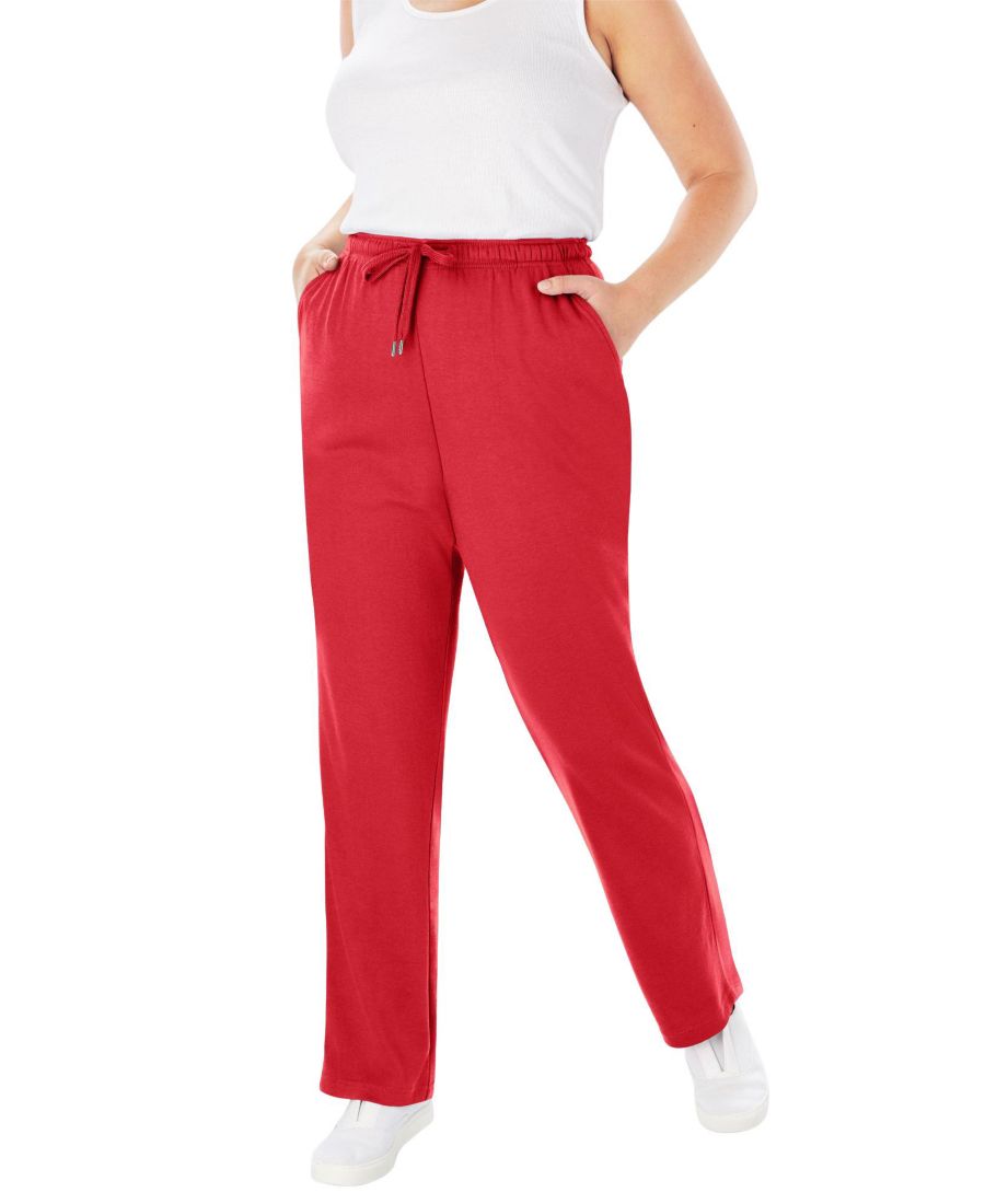 

Спортивные трикотажные брюки прямого кроя больших размеров от Bel Size Within Woman Within, Vivid red