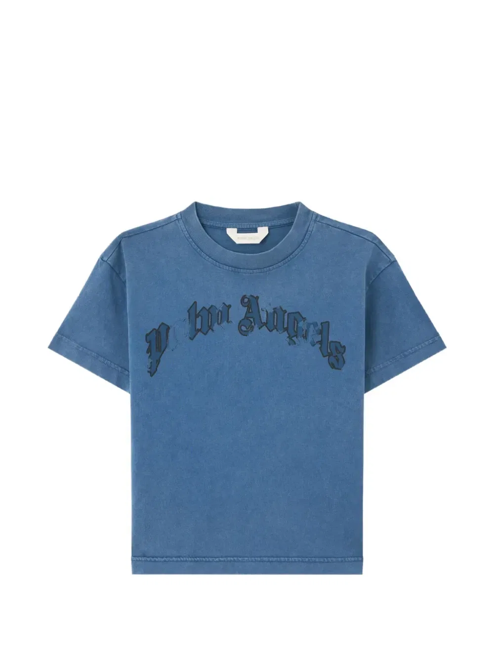Футболка с логотипом с эффектом потертости Palm Angels Kids, синий