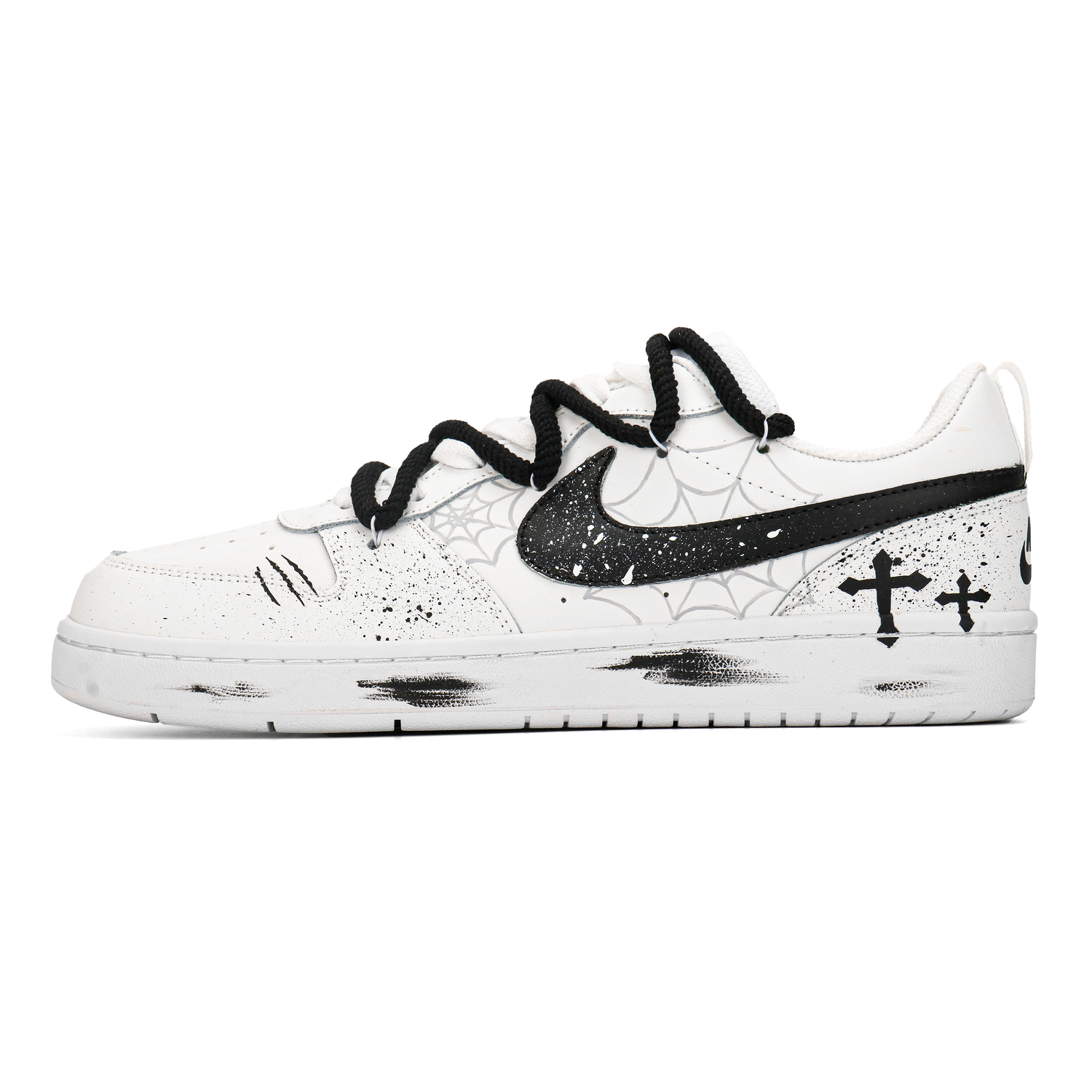 

Nike Бордшопы Court Borough Sacred Scar Tear нескользящие устойчивые к истиранию низкие детские скейтбордские кроссовки White для подростков