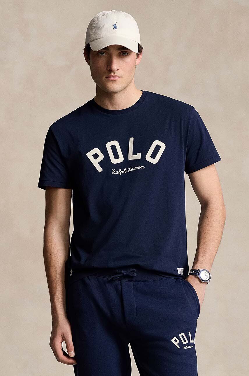 

Хлопковая футболка Polo Ralph Lauren, темно-синий
