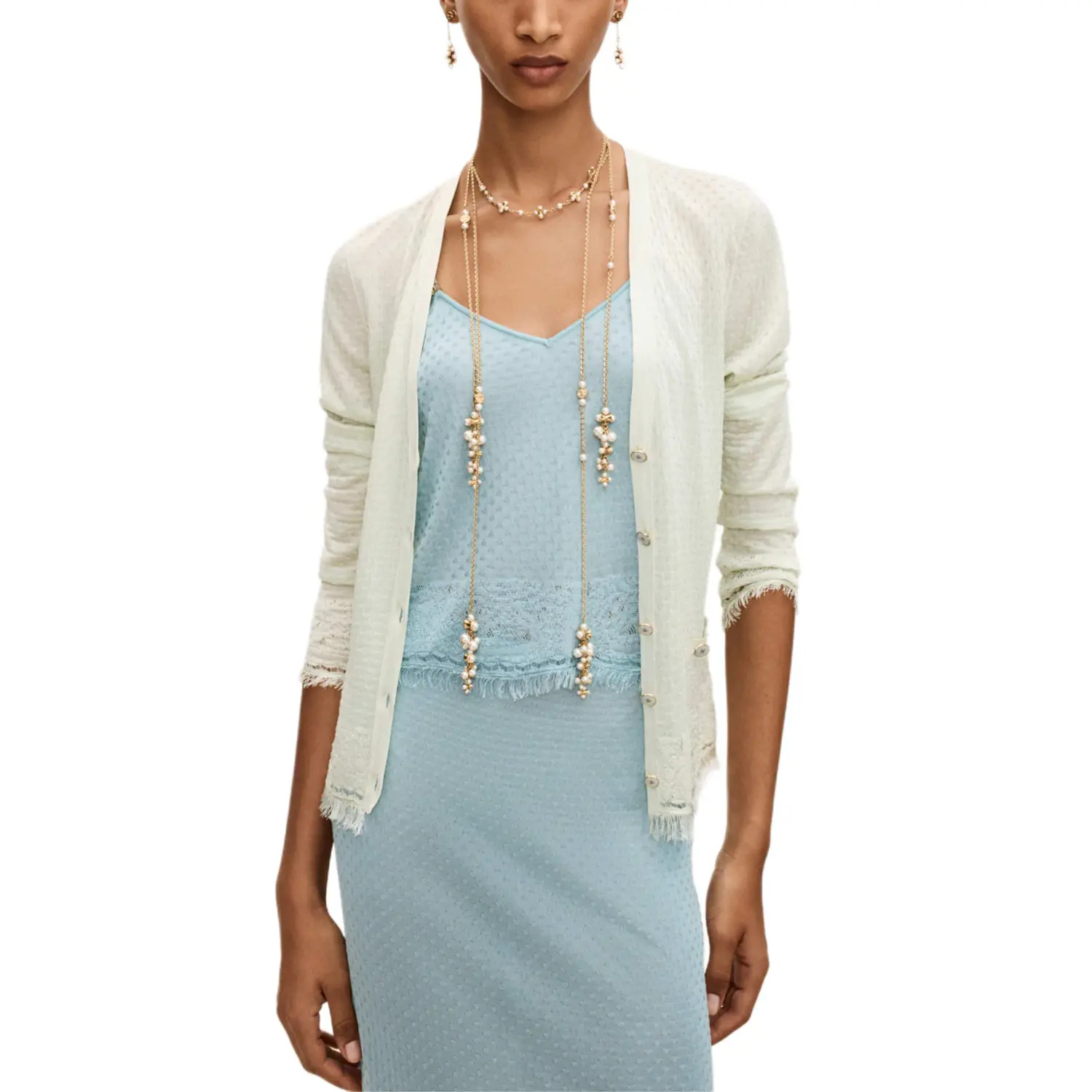 

CHANEL Камисоль Women's Light Blue V-образный вырез Moderate Others