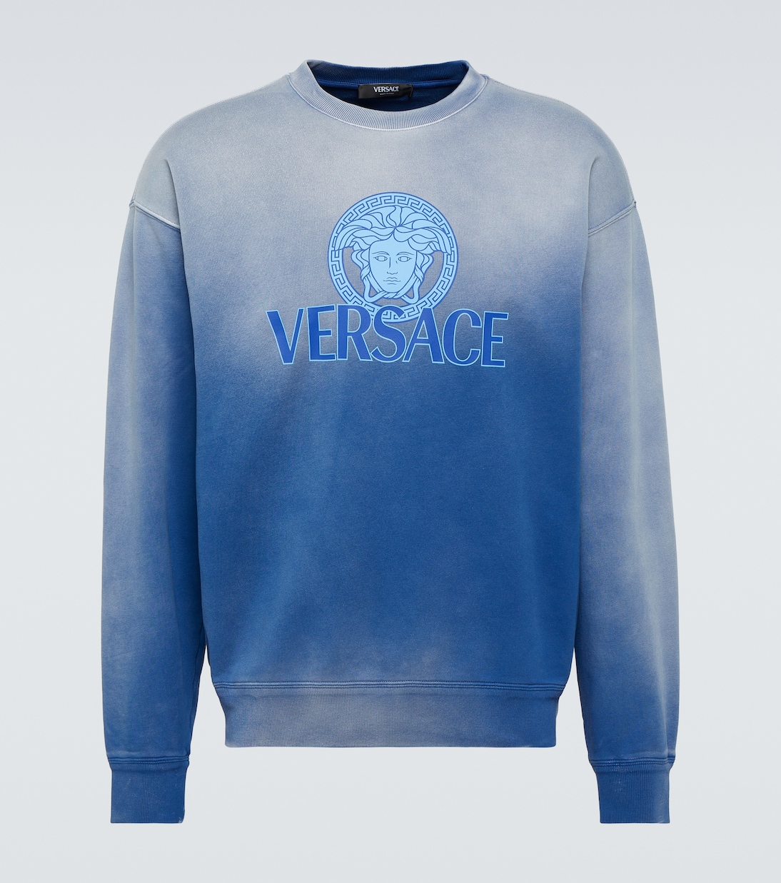 

Толстовка из хлопкового джерси с принтом тай-дай Медуза Versace, Royal Blue