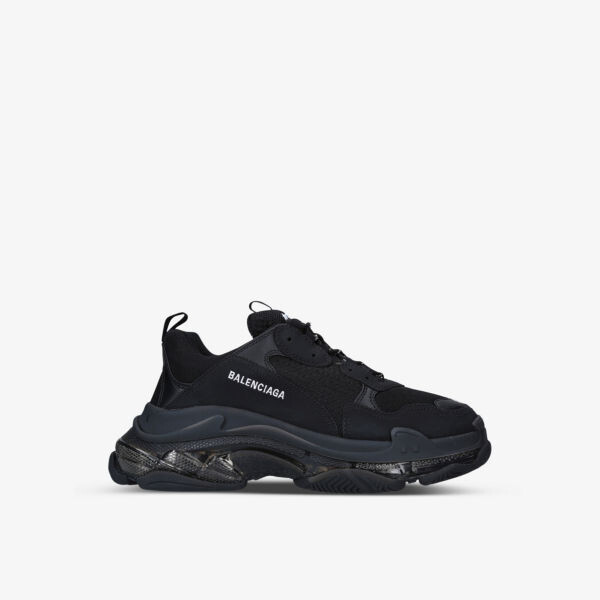 

Мужские кроссовки средней высоты Triple S из кожи и сетки Balenciaga, черный