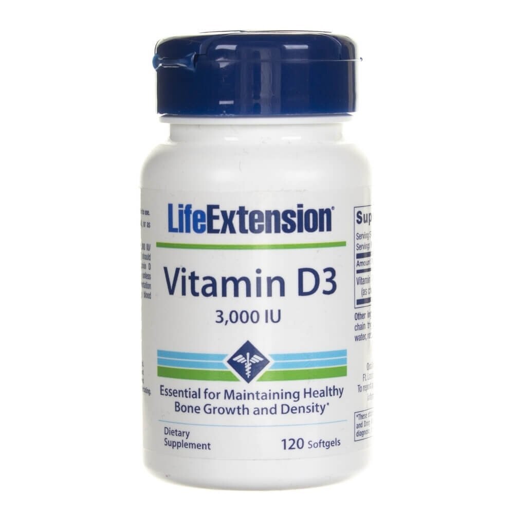 

Биологически активная добавка Life Extension, витамин D 3000 МЕ, 120 капсул