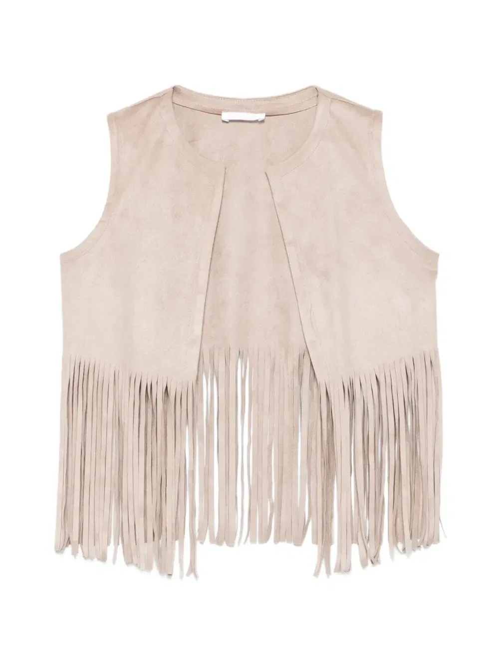 Жилет с бахромой Miss Grant Kids, бежевый