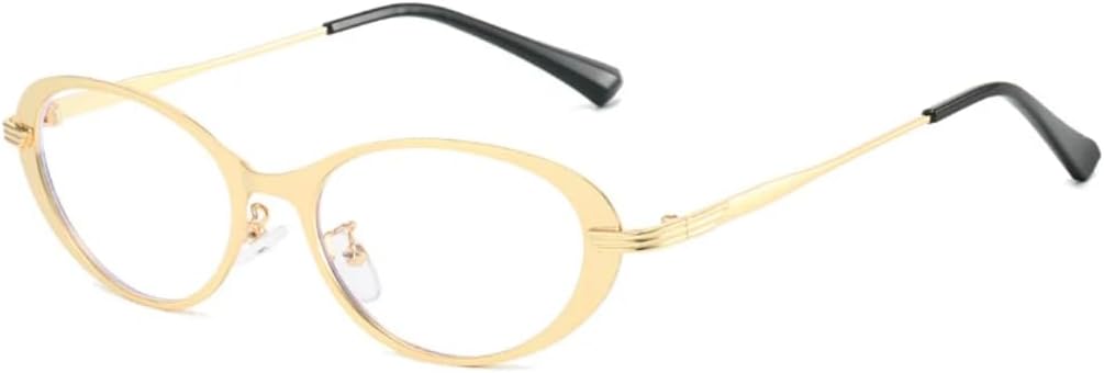 

Винтажные овальные солнцезащитные очки для женщин в стиле панк, защита от УФ-излучения UV400, модные очки для мужчин, прозрачные линзы, металлическая оправа TVTBBVV, Golden Clear