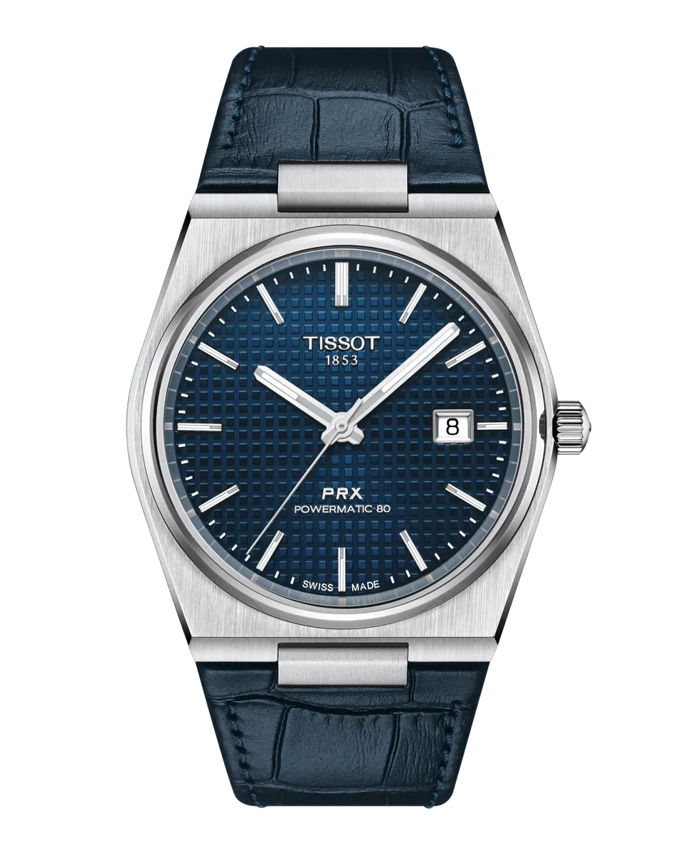 

Мужские часы PRX collection с автоматическим механизмом в синей коже Tissot, синий