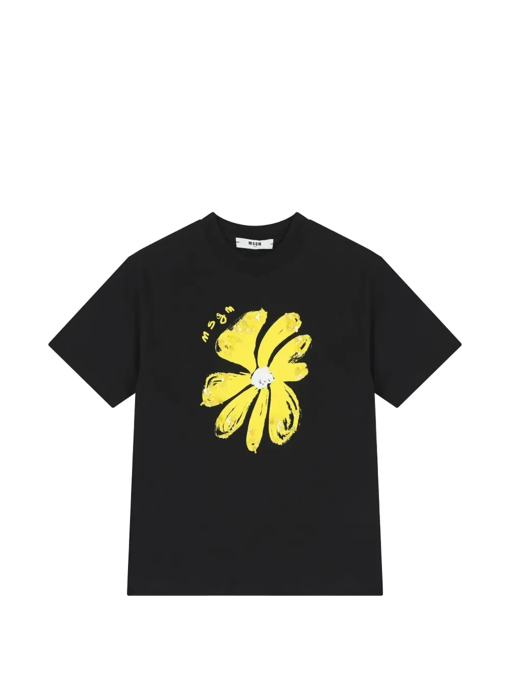 Футболка с цветочным принтом Msgm Kids, серый