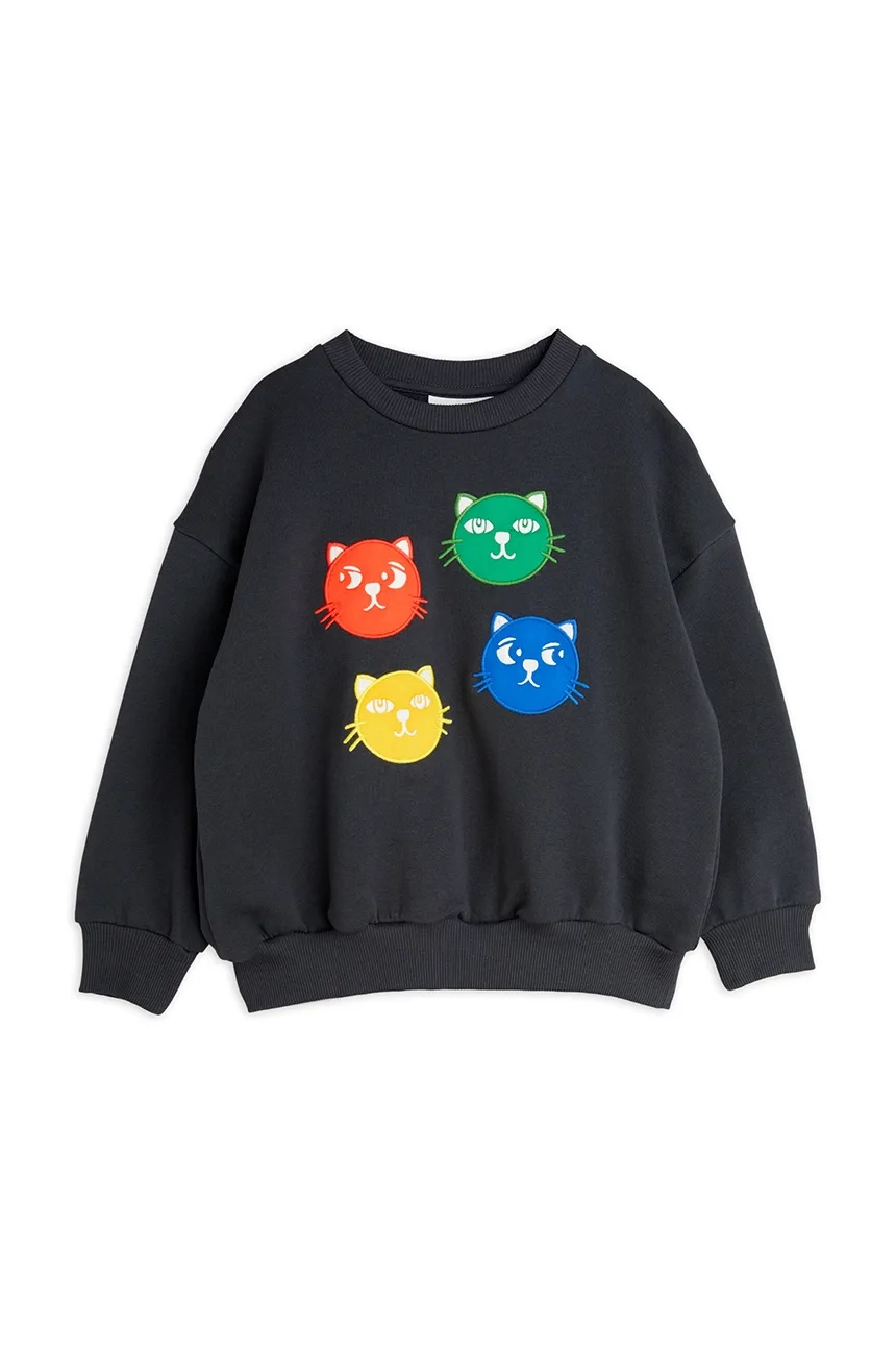 

Детская хлопковая толстовка Cool Cats Mini Rodini, черный