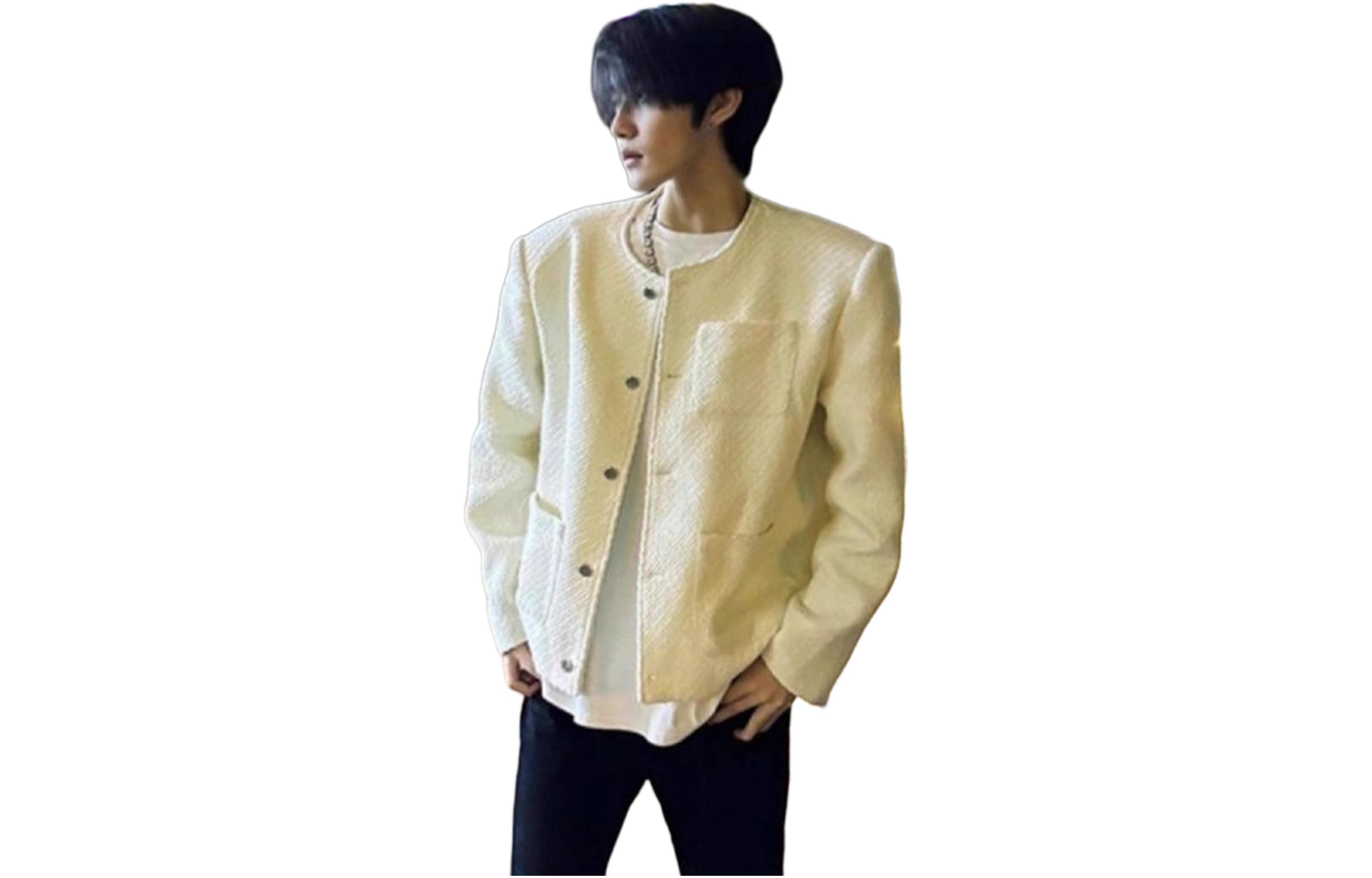 

Куртка Unisex без воротника умеренная Chanel inspired ZIAREL, белый