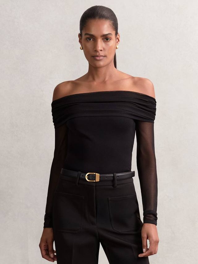 

Топ Angie Mesh Bardot Reiss, Black