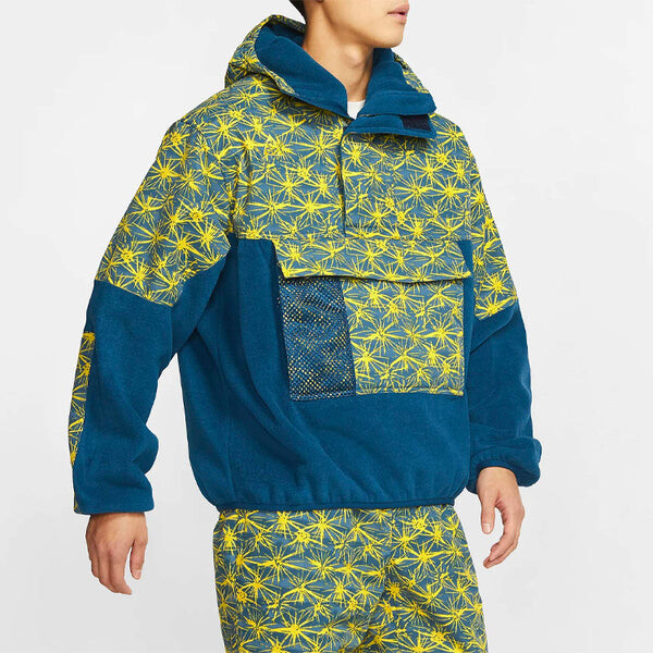 Куртка Nike Printing Splicing Big Pocket Pullover polar fleece Hooded Jacket Green, зеленый — фото 2