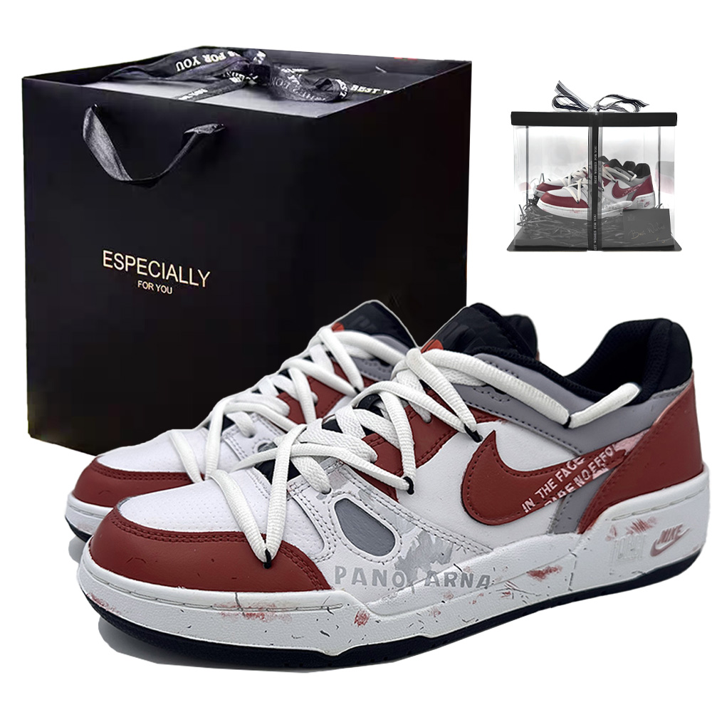 

Nike Кроссовки для скейтбординга Full Force Low Panorama Over Exposure мужские, красные, белые