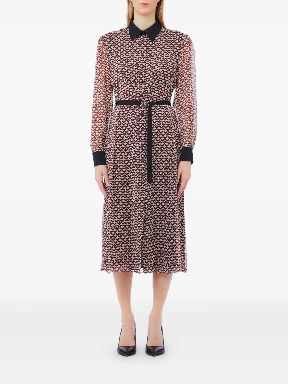 

Платье с воротником и поясом Liu Jo, красный