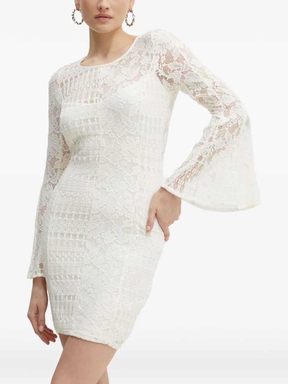 

Кружевное платье мини с открытой спиной Guess Usa, белый