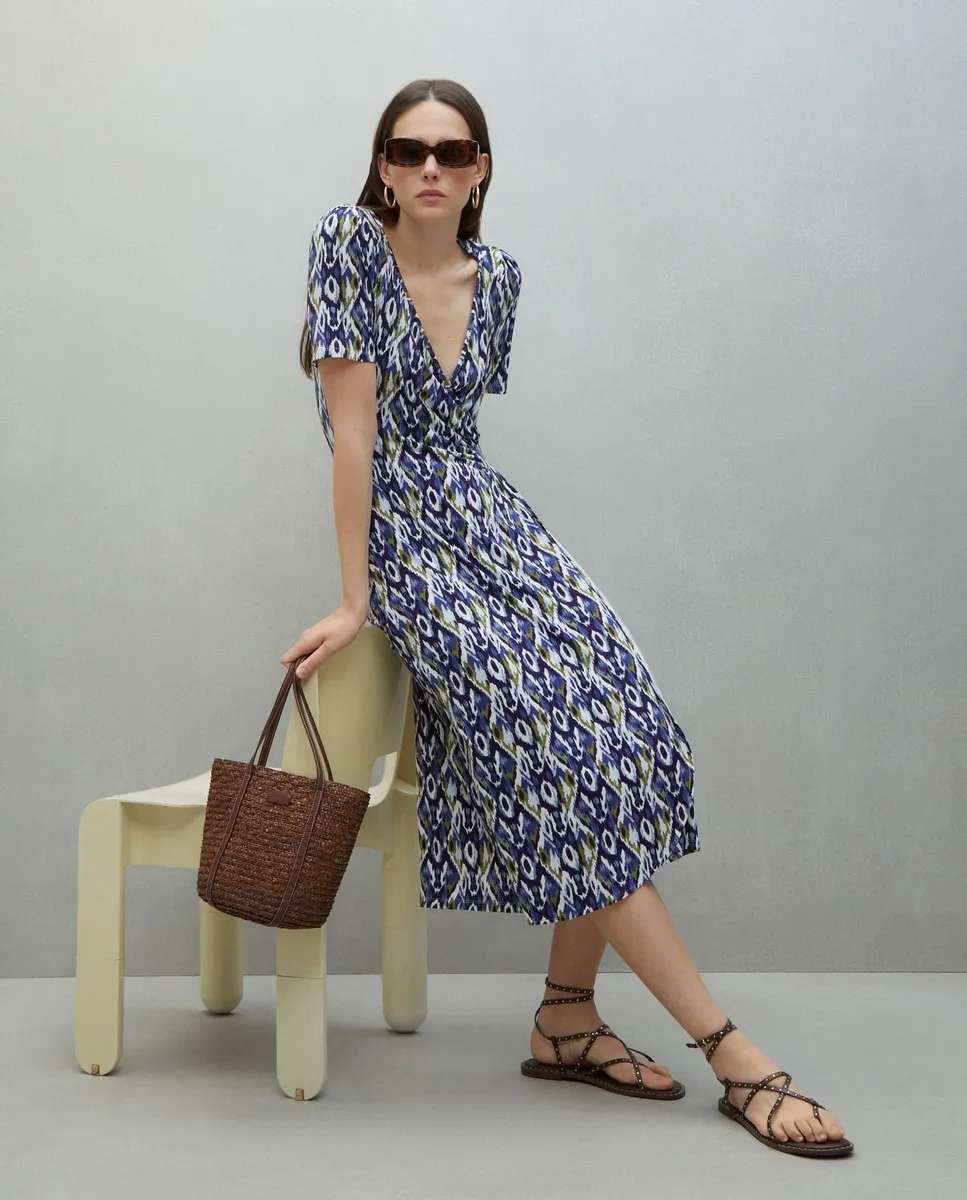 

Платье миди с коротким рукавом Easy Wear, синий