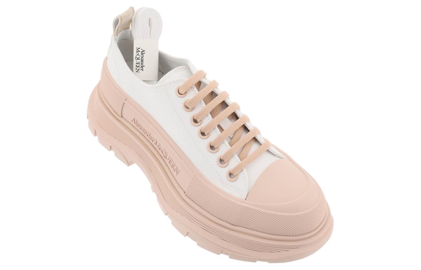 Кроссовки Tread Slick Canvas Alexander McQueen, бело-розовые — фото 3