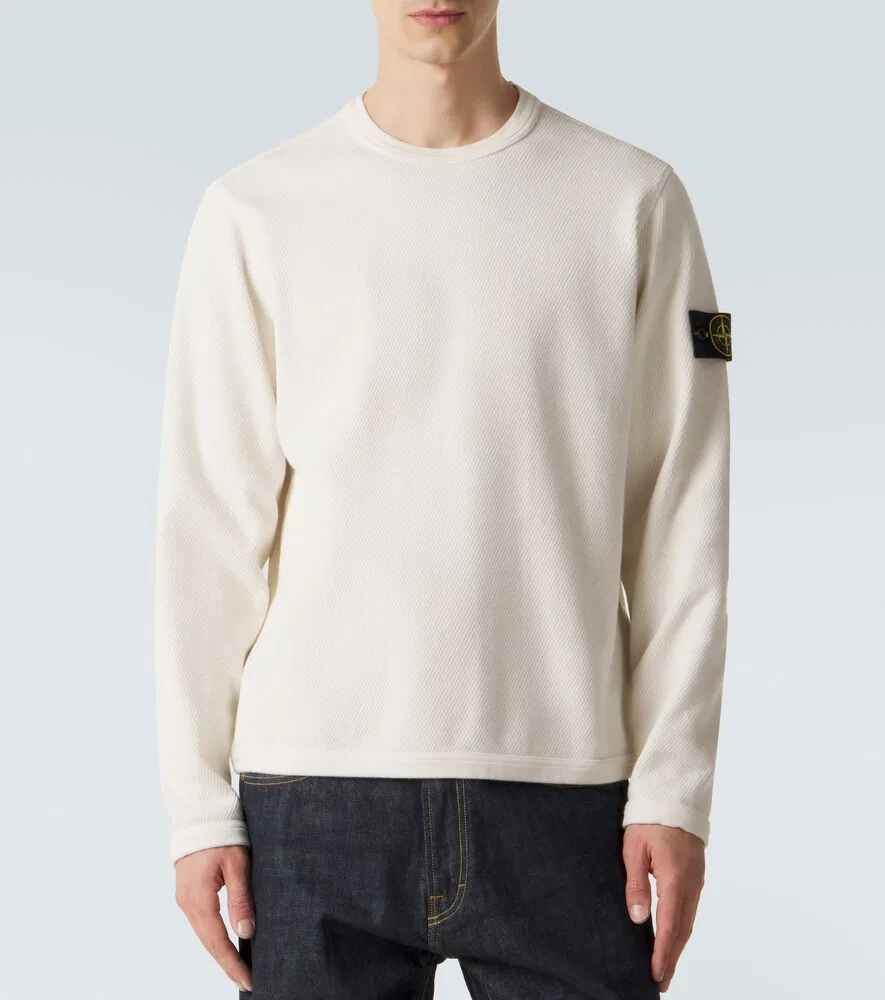 Толстовка из хлопкового трикотажа Stone Island, белый — фото 3