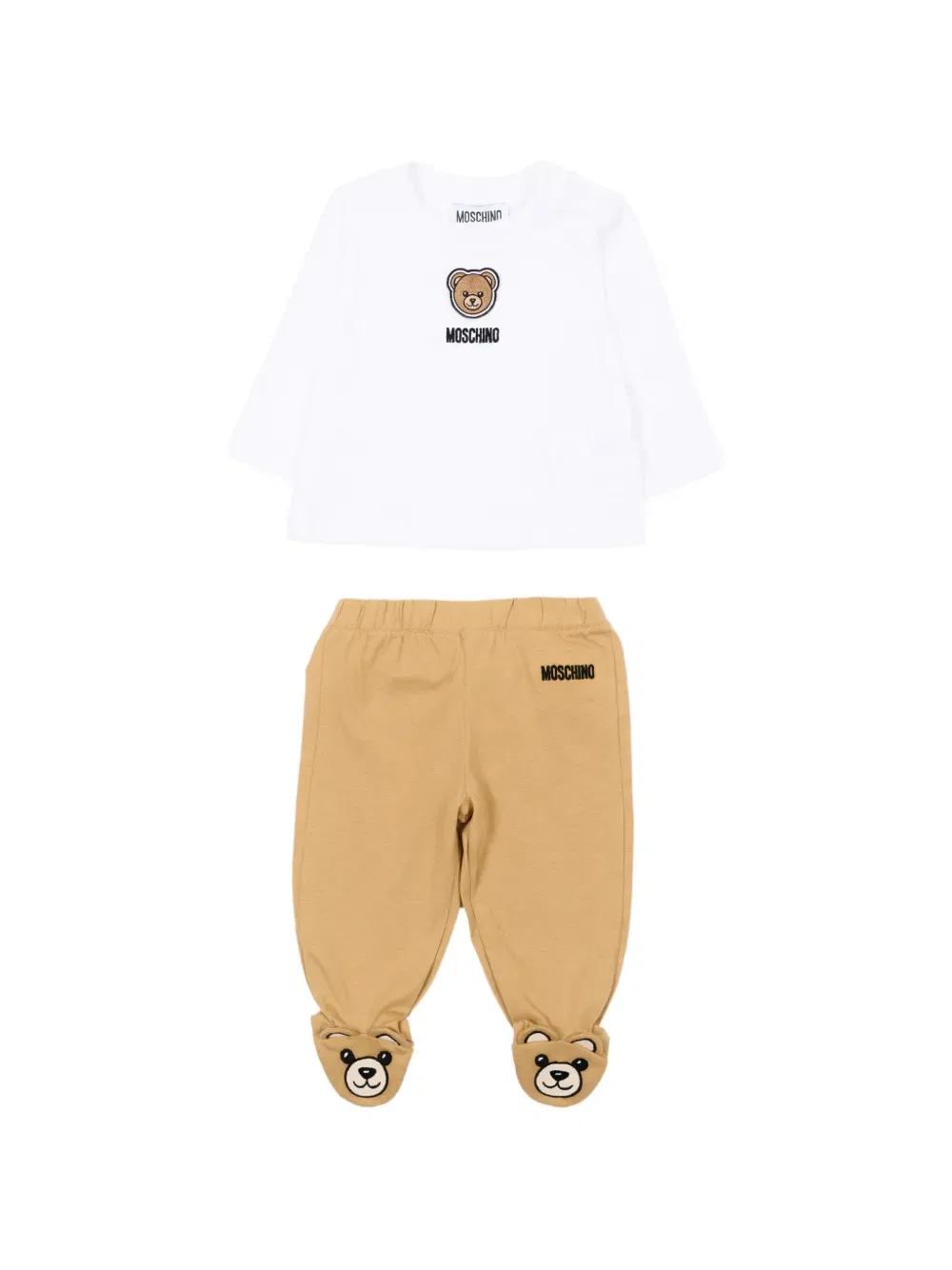 Детский комплект одежды с логотипом Teddy-graphic Moschino Kids, нейтральный
