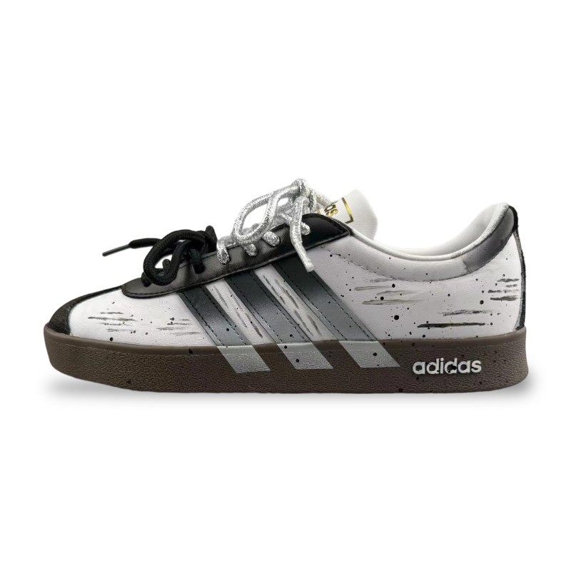 

Vl Court Classic Износостойкие низкие скейтбордные кроссовки унисекс Adidas, черный белый