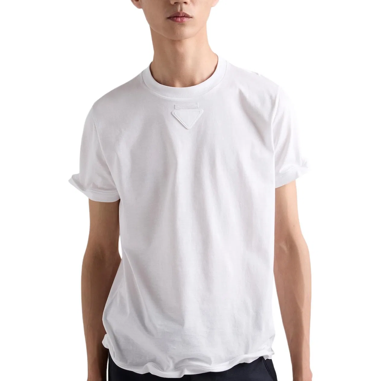 Футболка мужская белая crew neck moderate straight fit PRADA, White — фото 3