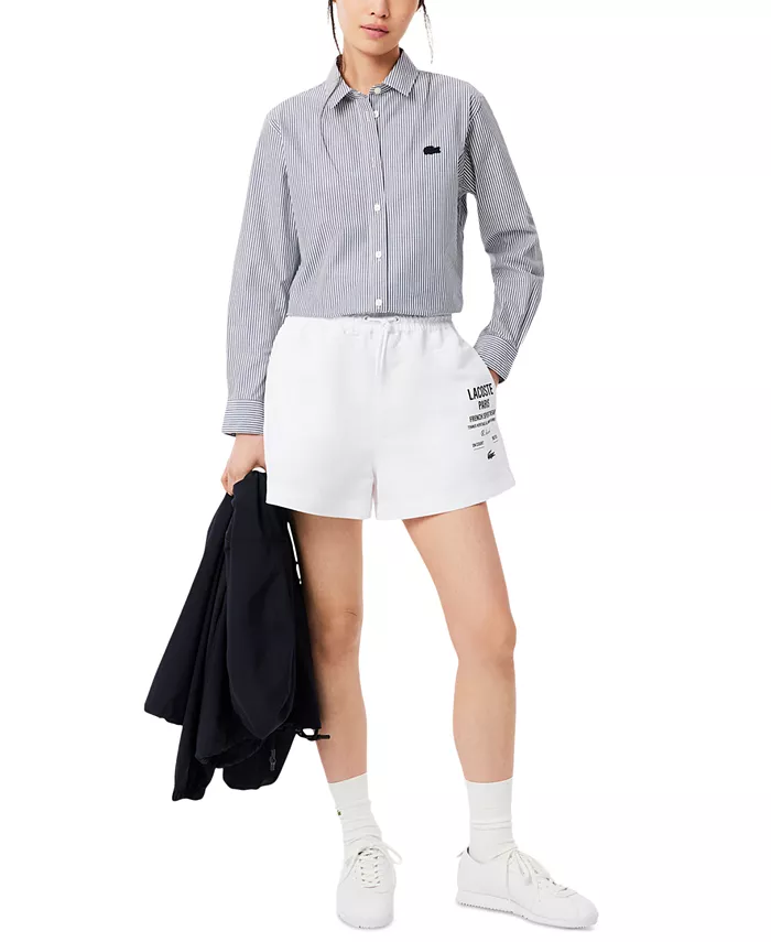 

Женские шорты с логотипом LACOSTE USA, белый