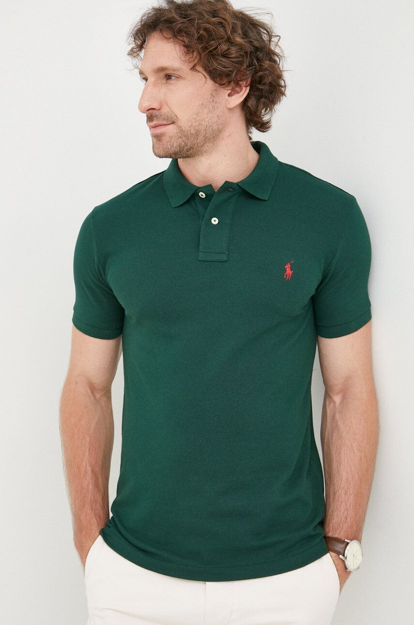 Хлопковая рубашка-поло Polo Ralph Lauren, зеленый — фото 2