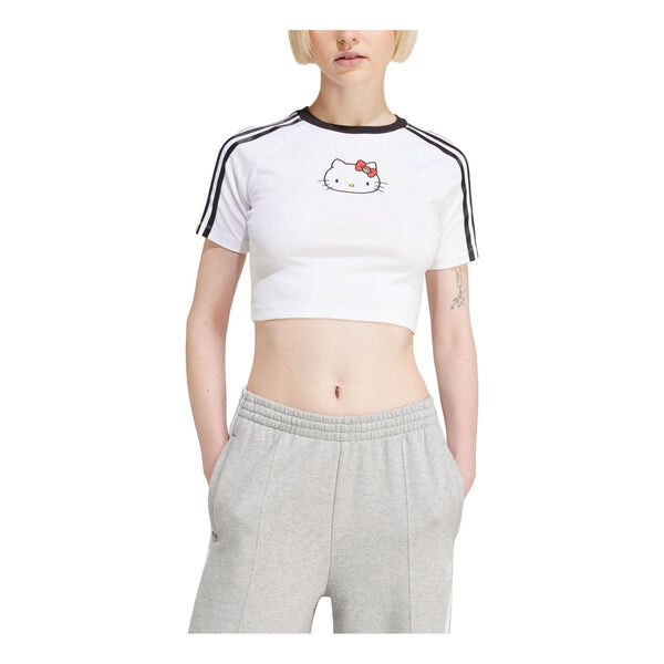 

Футболка x hello kitty 3 полоски укороченная футболка Adidas, белый