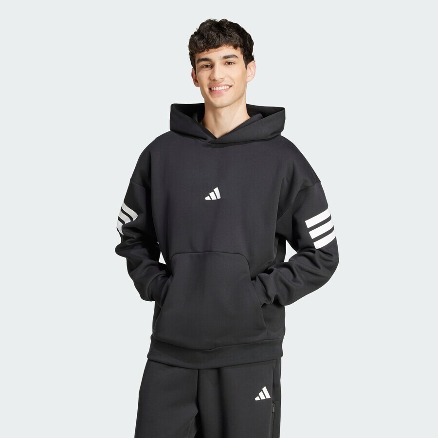 Свитер с капюшоном на молнии ADIDAS SPORTSWEAR Athletic Sweatshirt Future Icons, черный — фото 2