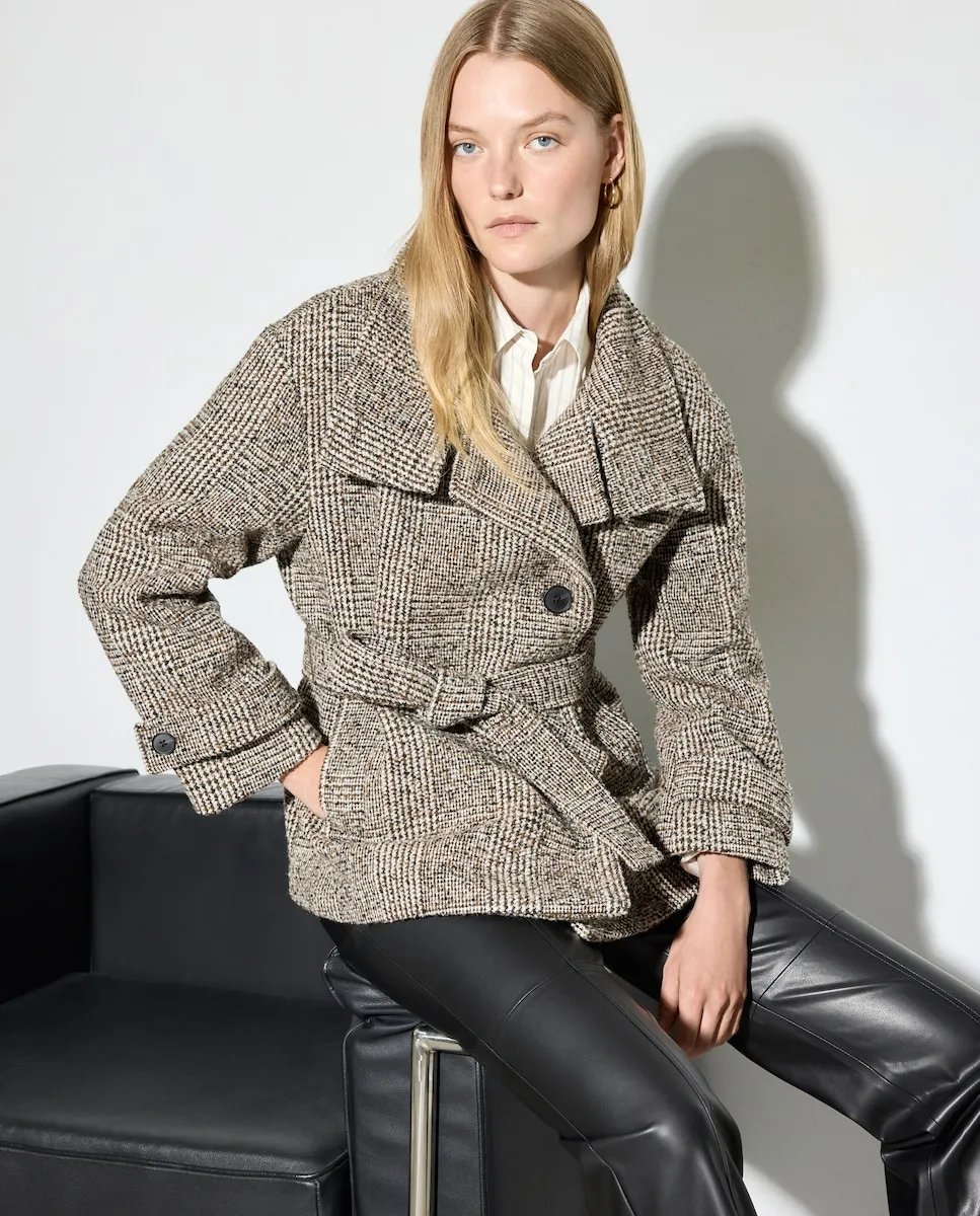 

Короткий женский жакет с принтом Woman El Corte Inglés, коричневый